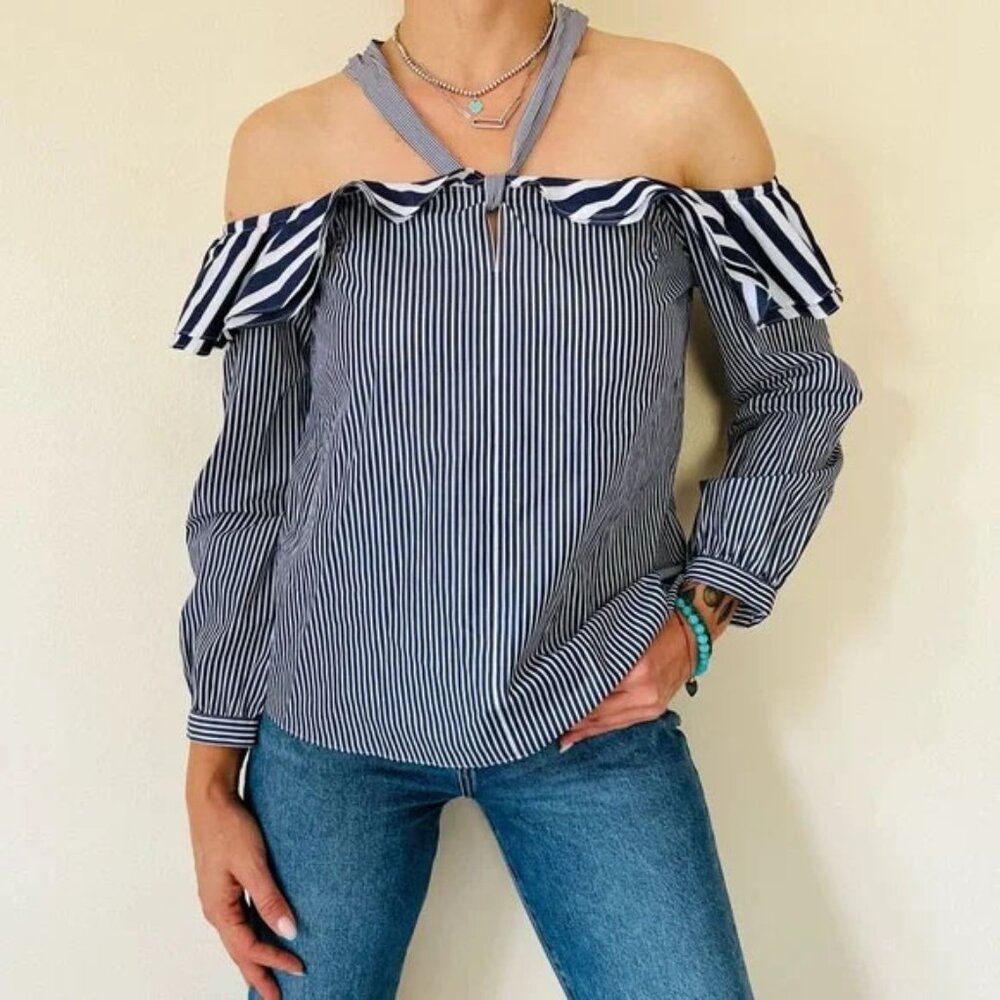 NWTS J.Crew Off The Shoulder Halter Top blouse J. Crew Size 10